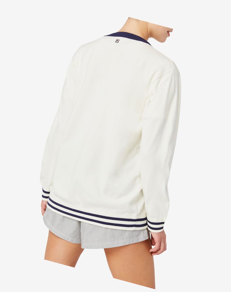 Fila Delfina Cardigan Białe | MLIKF-9061