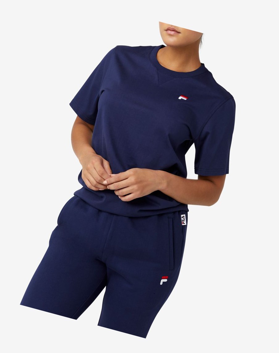 Fila Derion Tee 410 Peacoat | VDICA-7082