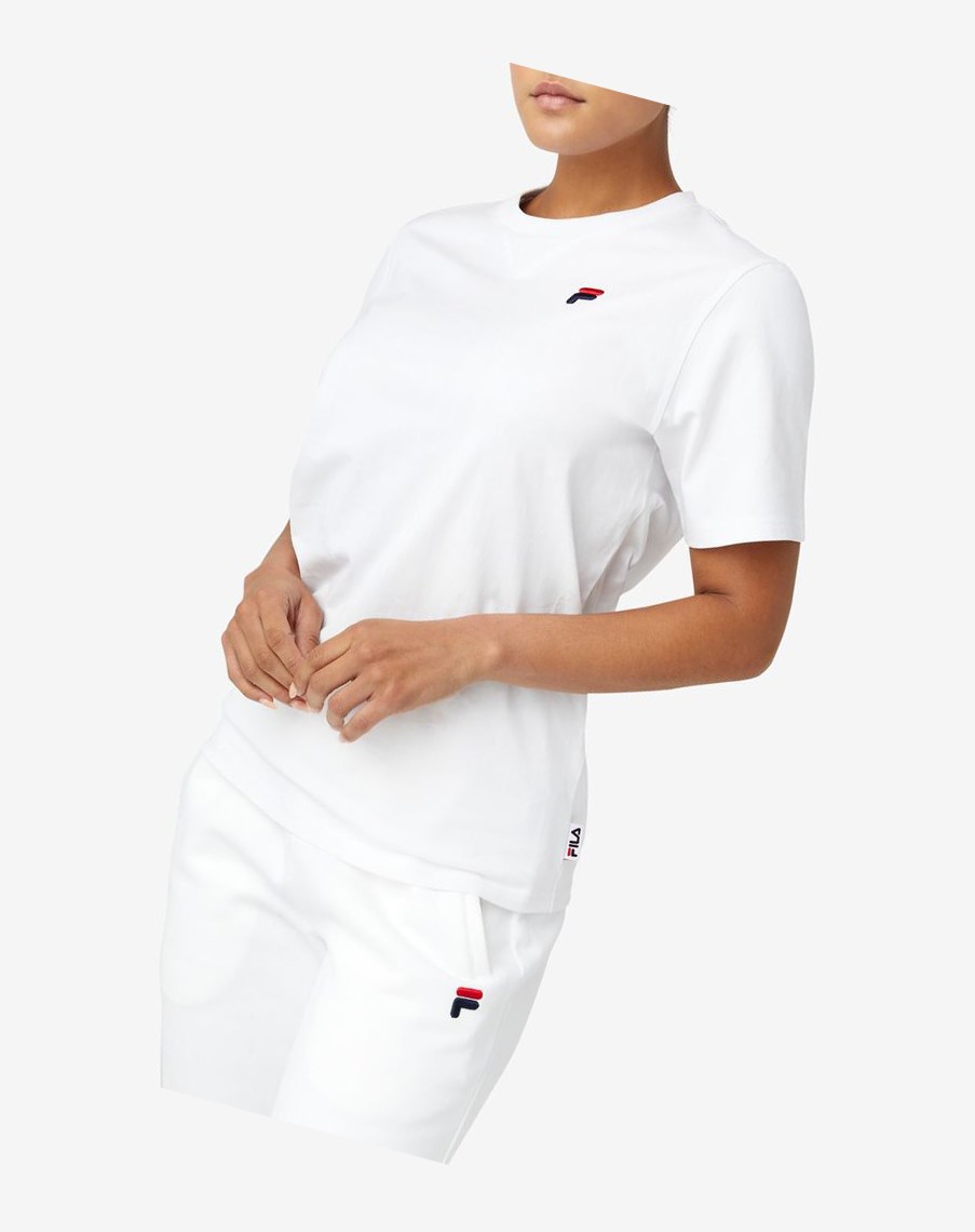 Fila Derion Tee Białe | RLHOC-6583