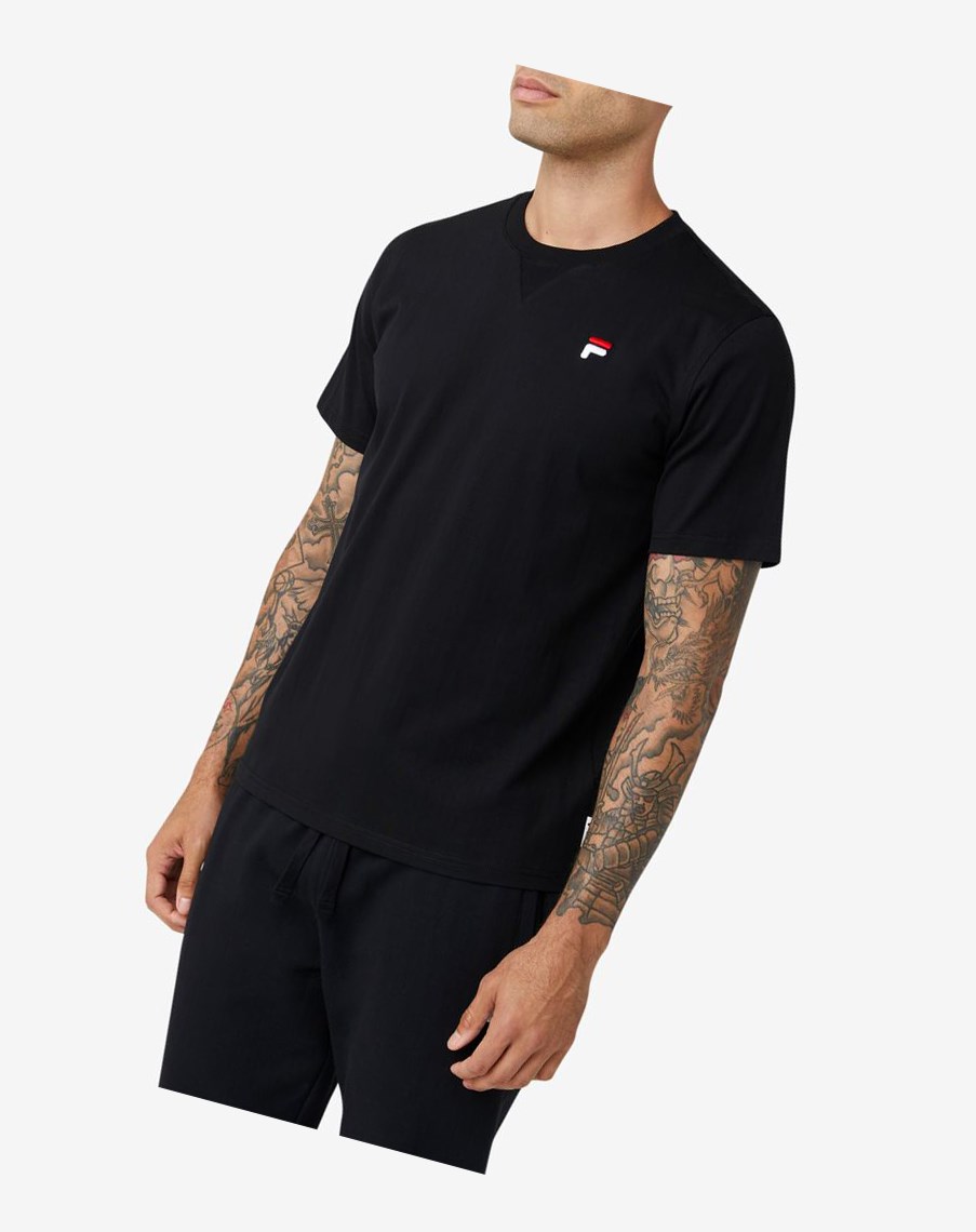 Fila Derion Tee Czarne | YQTLH-3910