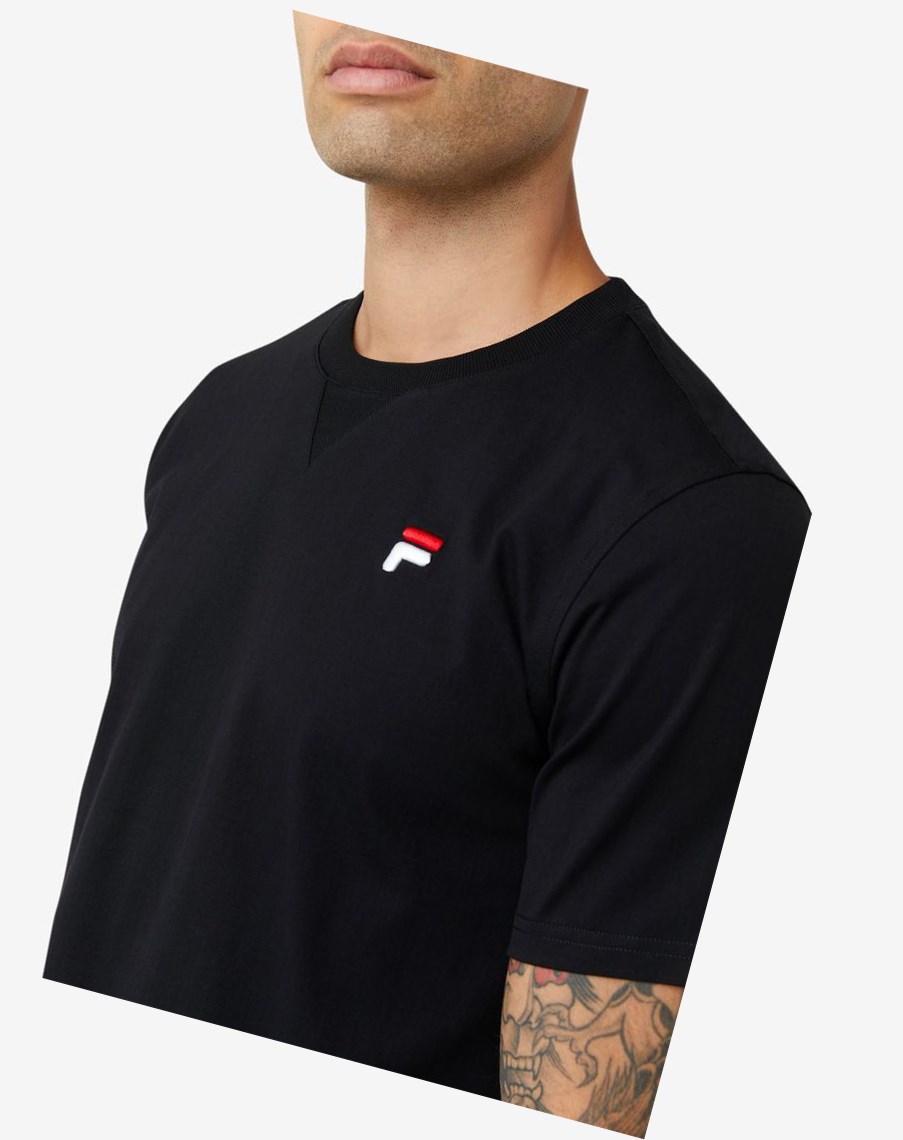 Fila Derion Tee Czarne | ZXTWH-8965