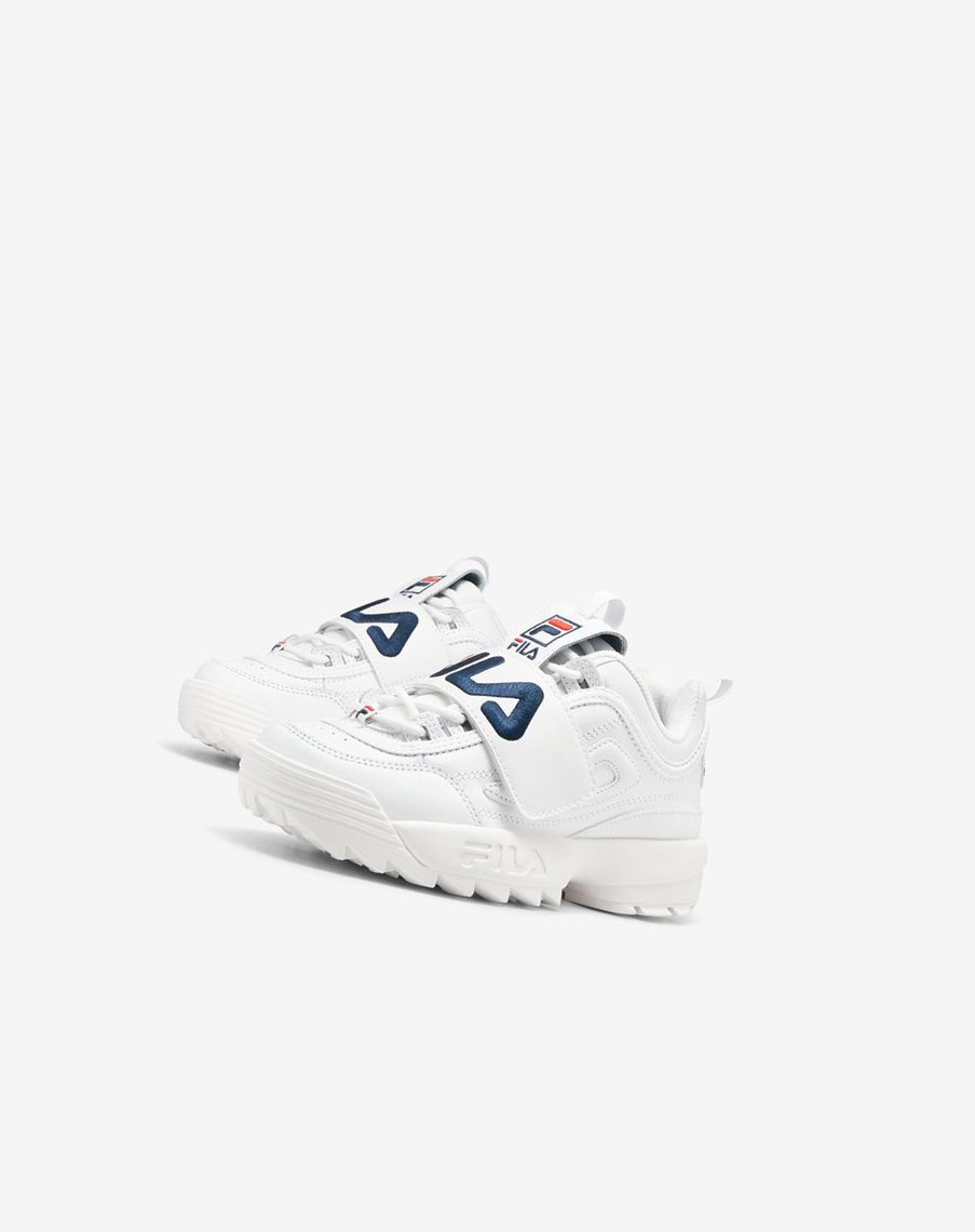 Fila Disruptor 2 Applique Sneakers Białe Granatowe Czerwone | UOZFY-6794