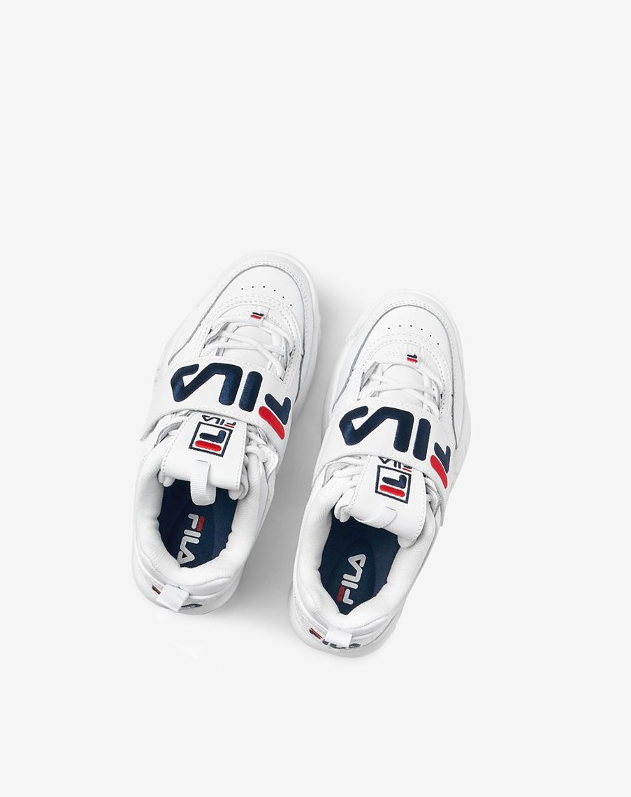 Fila Disruptor 2 Applique Sneakers Białe Granatowe Czerwone | ZEGYH-7094