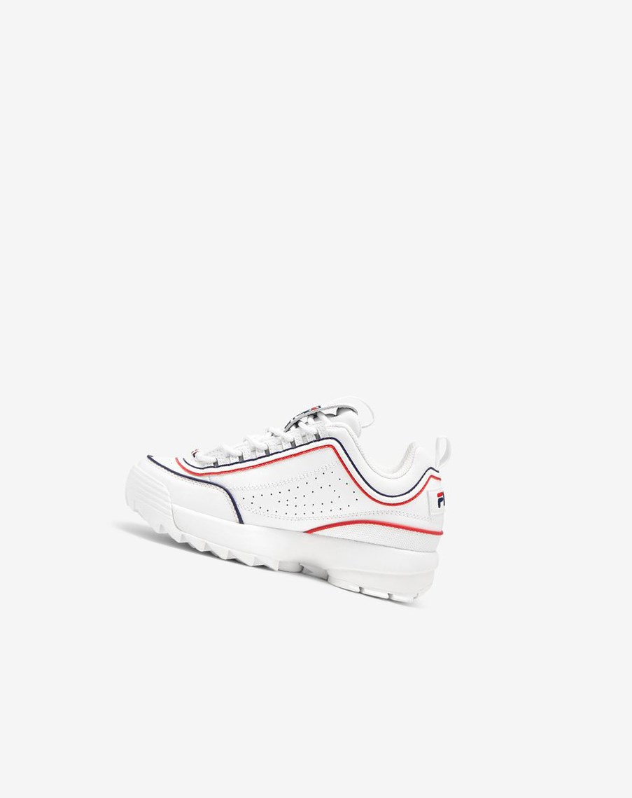 Fila Disruptor 2 Contrast Piping Sneakers Białe Granatowe Czerwone | FEKXV-0743