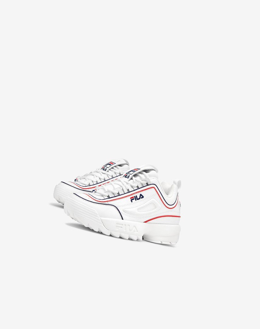 Fila Disruptor 2 Contrast Piping Sneakers Białe Granatowe Czerwone | FEKXV-0743