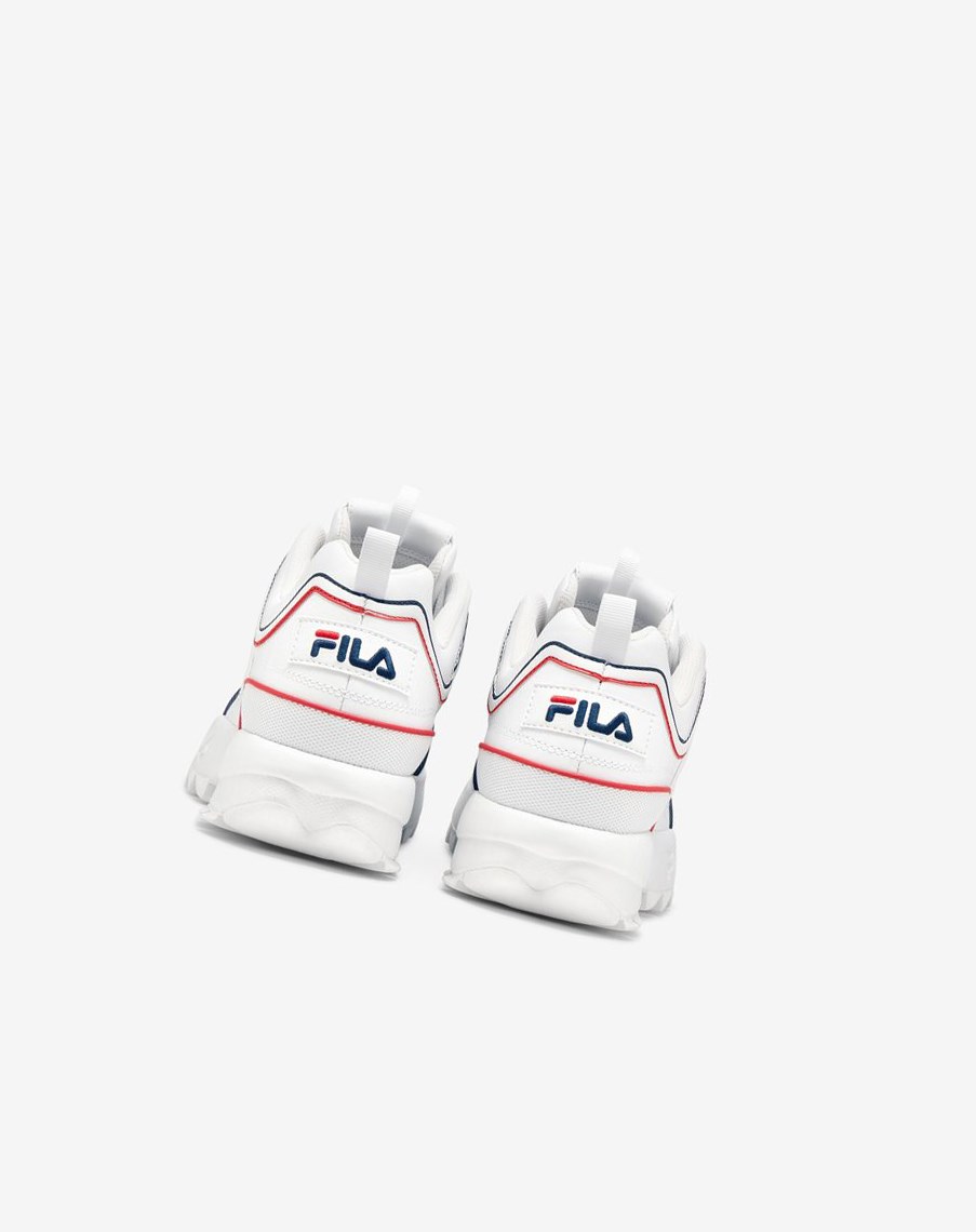 Fila Disruptor 2 Contrast Piping Sneakers Białe Granatowe Czerwone | LQMHT-9258