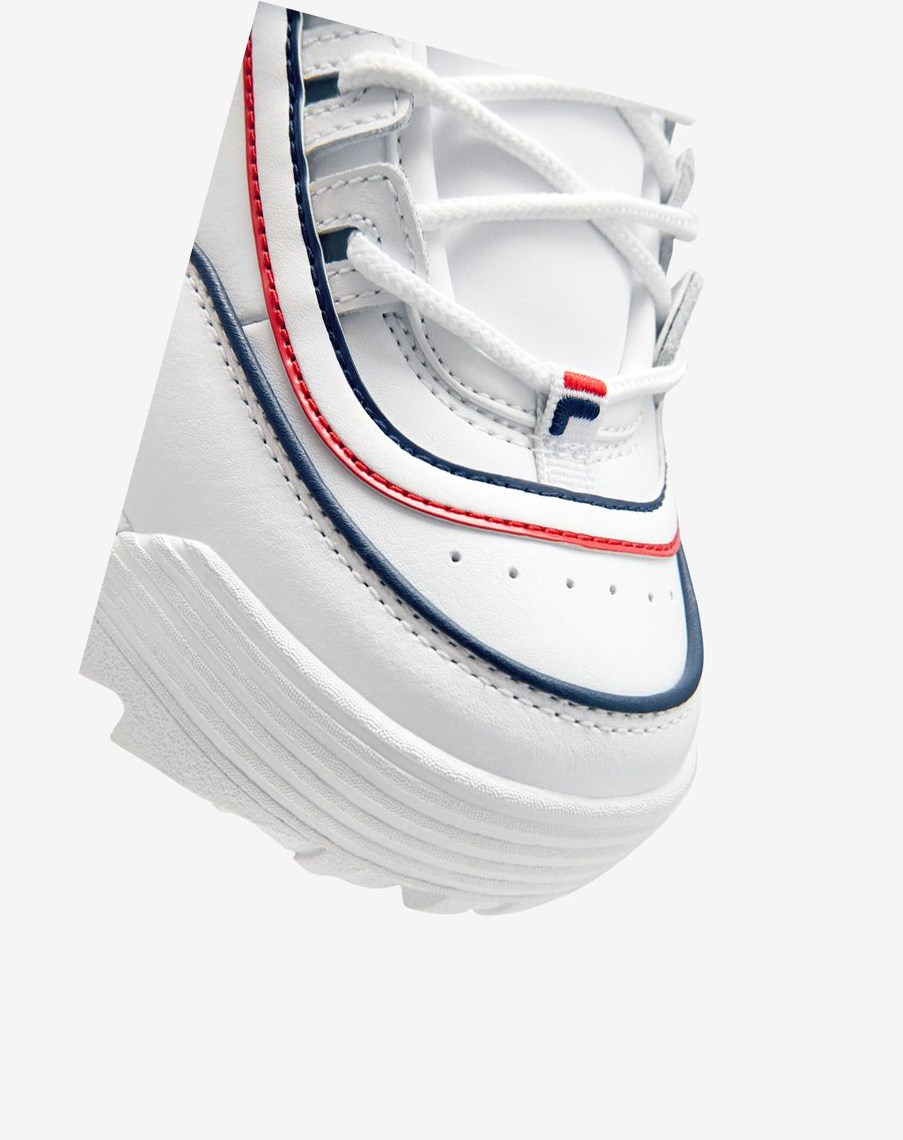 Fila Disruptor 2 Contrast Piping Sneakers Białe Granatowe Czerwone | LQMHT-9258