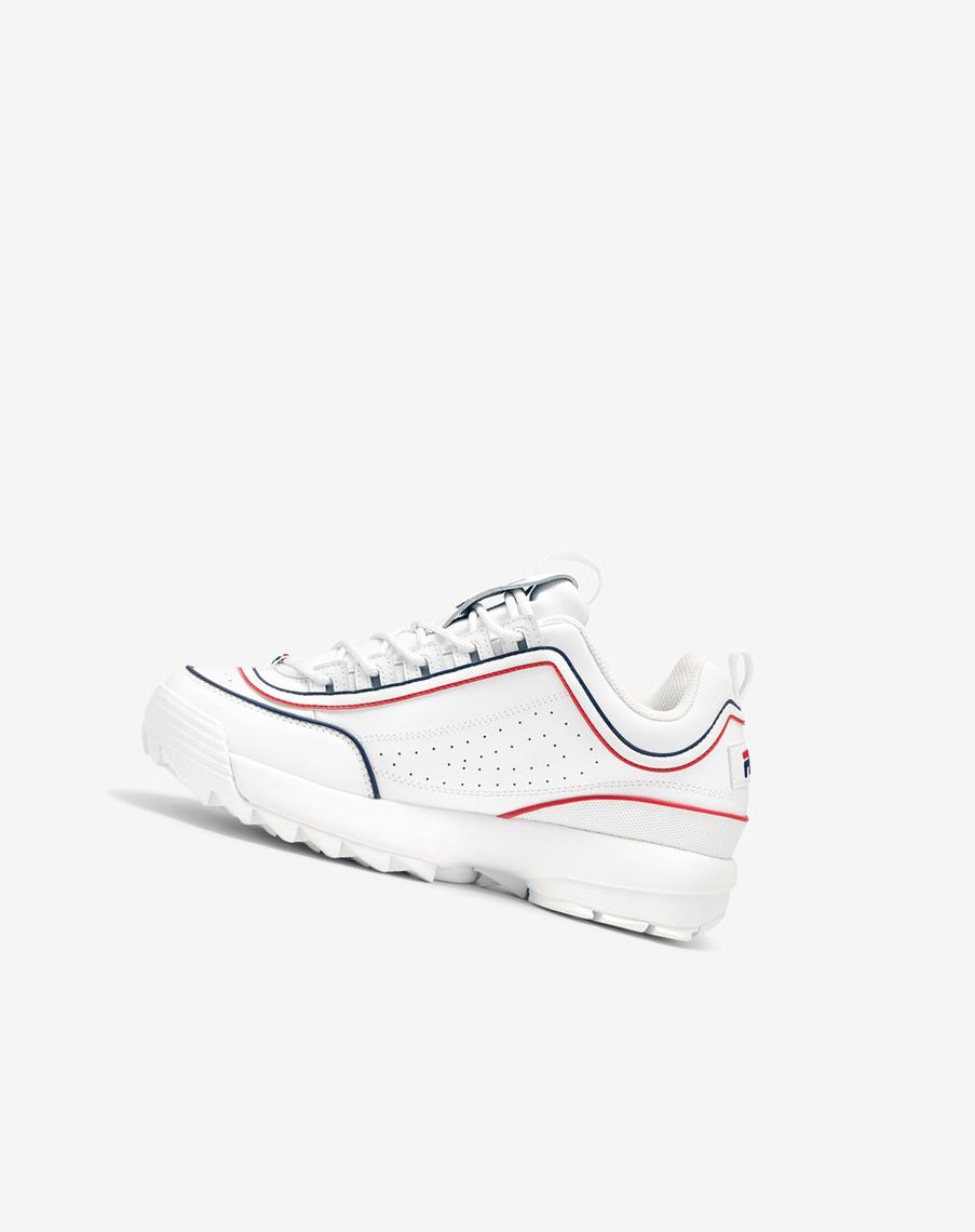 Fila Disruptor 2 Contrast Piping Sneakers Białe Granatowe Czerwone | LQMHT-9258