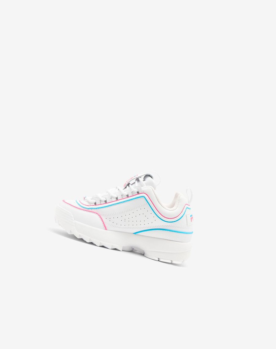 Fila Disruptor 2 Contrast Piping Sneakers Białe Różowe Niebieskie | MROXZ-5312