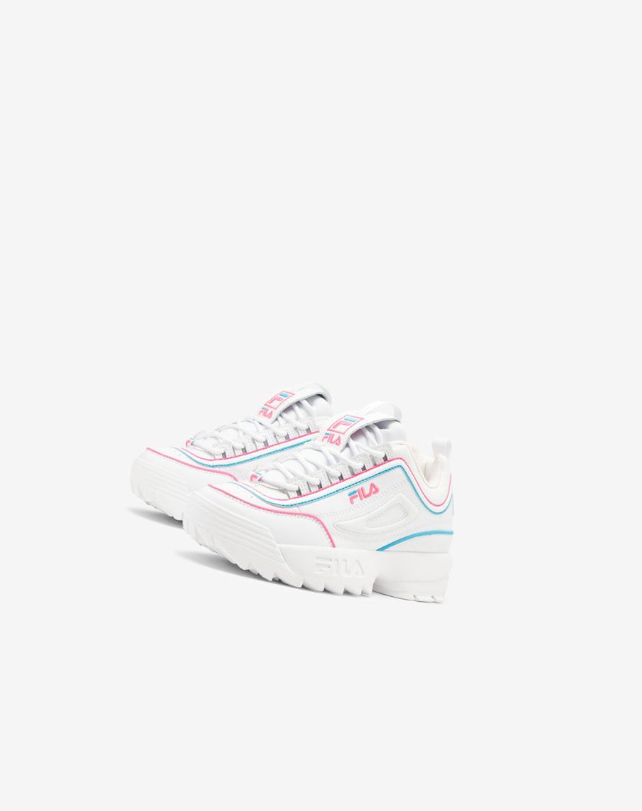 Fila Disruptor 2 Contrast Piping Sneakers Białe Różowe Niebieskie | MROXZ-5312