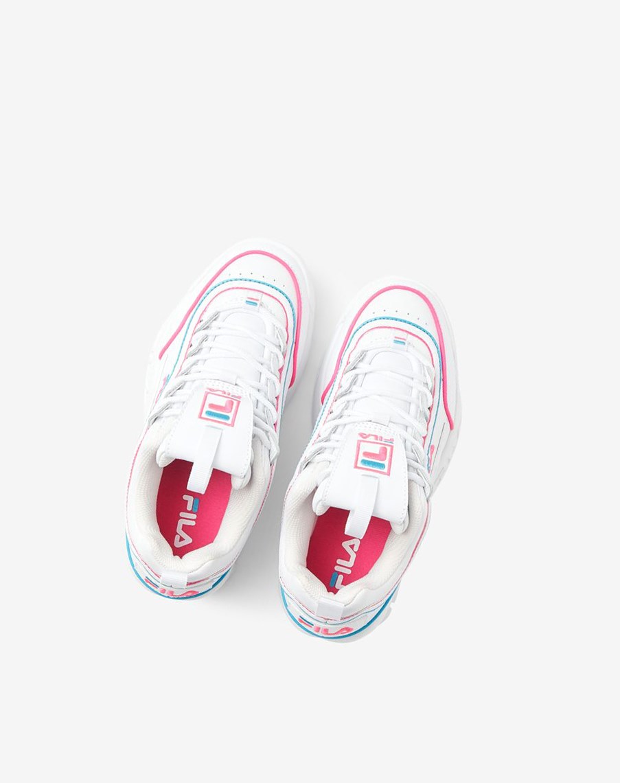 Fila Disruptor 2 Contrast Piping Sneakers Białe Różowe Niebieskie | MROXZ-5312