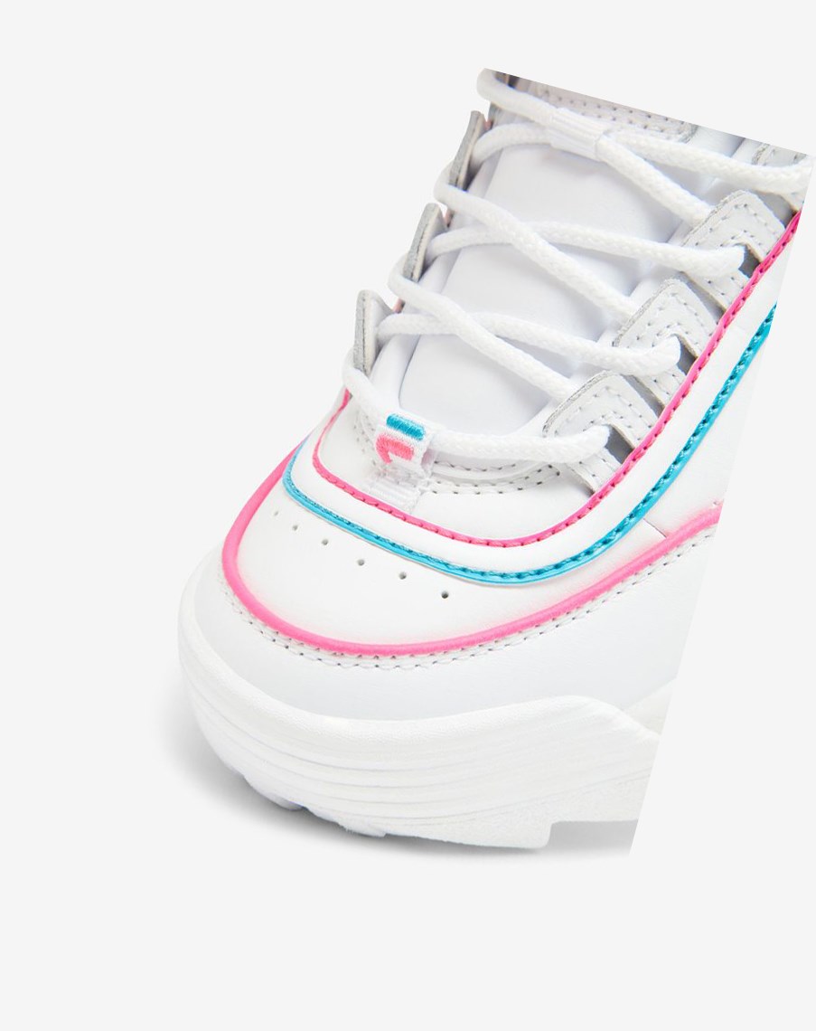 Fila Disruptor 2 Contrast Piping Sneakers Białe Różowe Niebieskie | MROXZ-5312