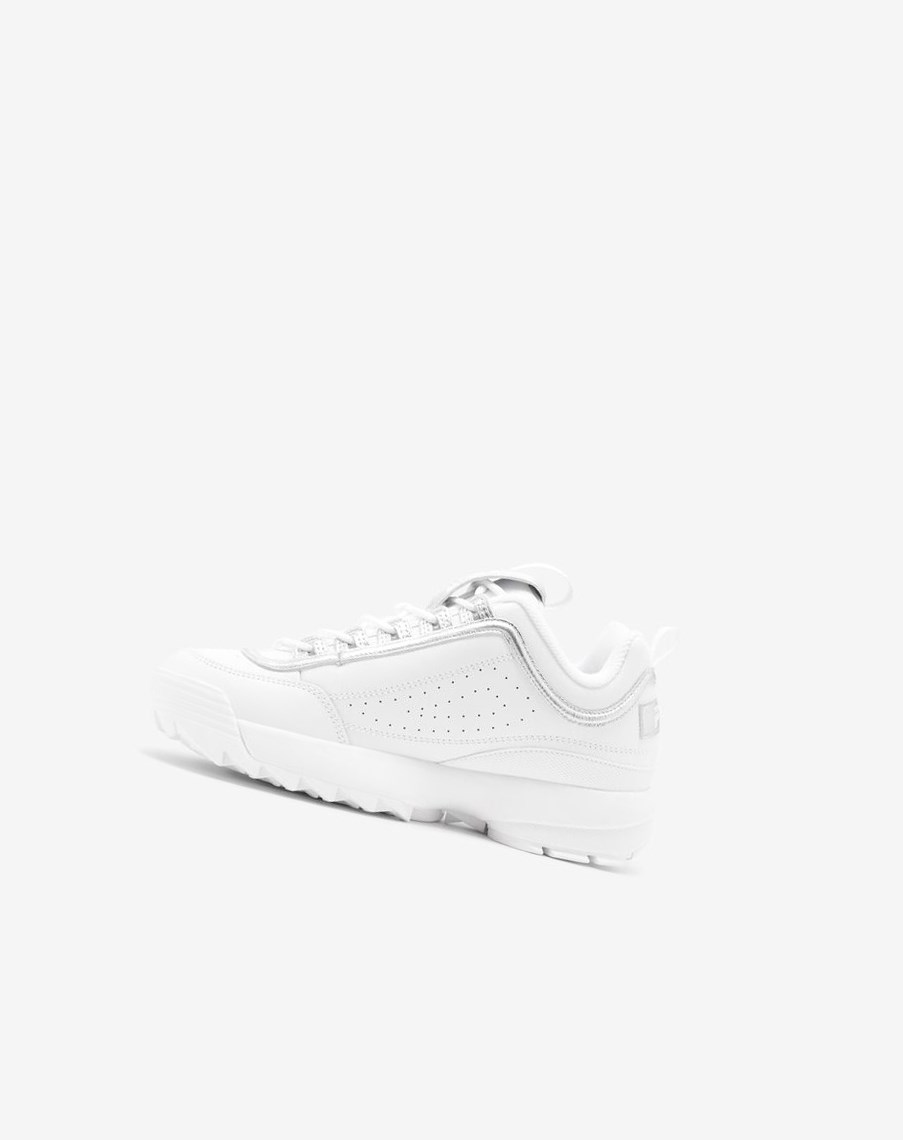 Fila Disruptor 2 Creased Metallic Sneakers Białe Białe Srebrne | UOLYB-7640