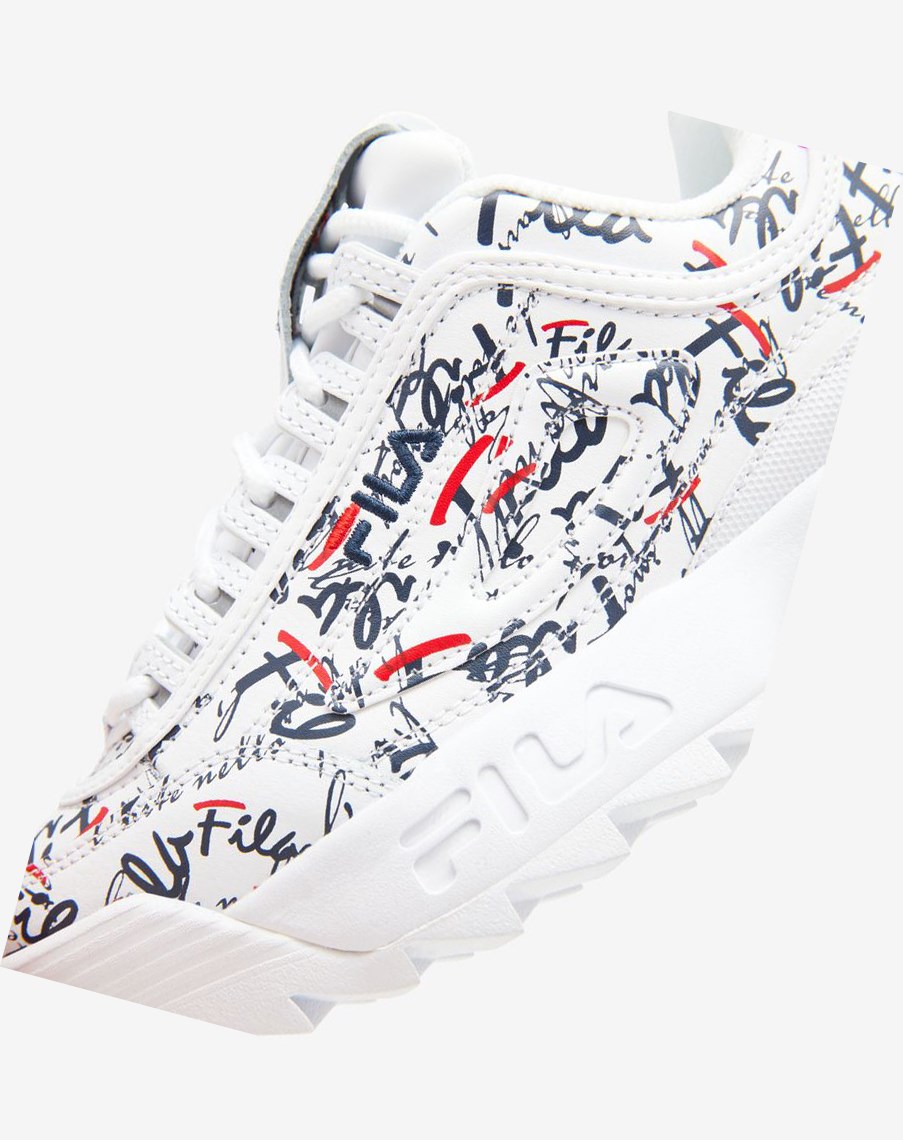 Fila Disruptor 2 Graffiti Sneakers Białe Granatowe Czerwone | LWMTI-9287