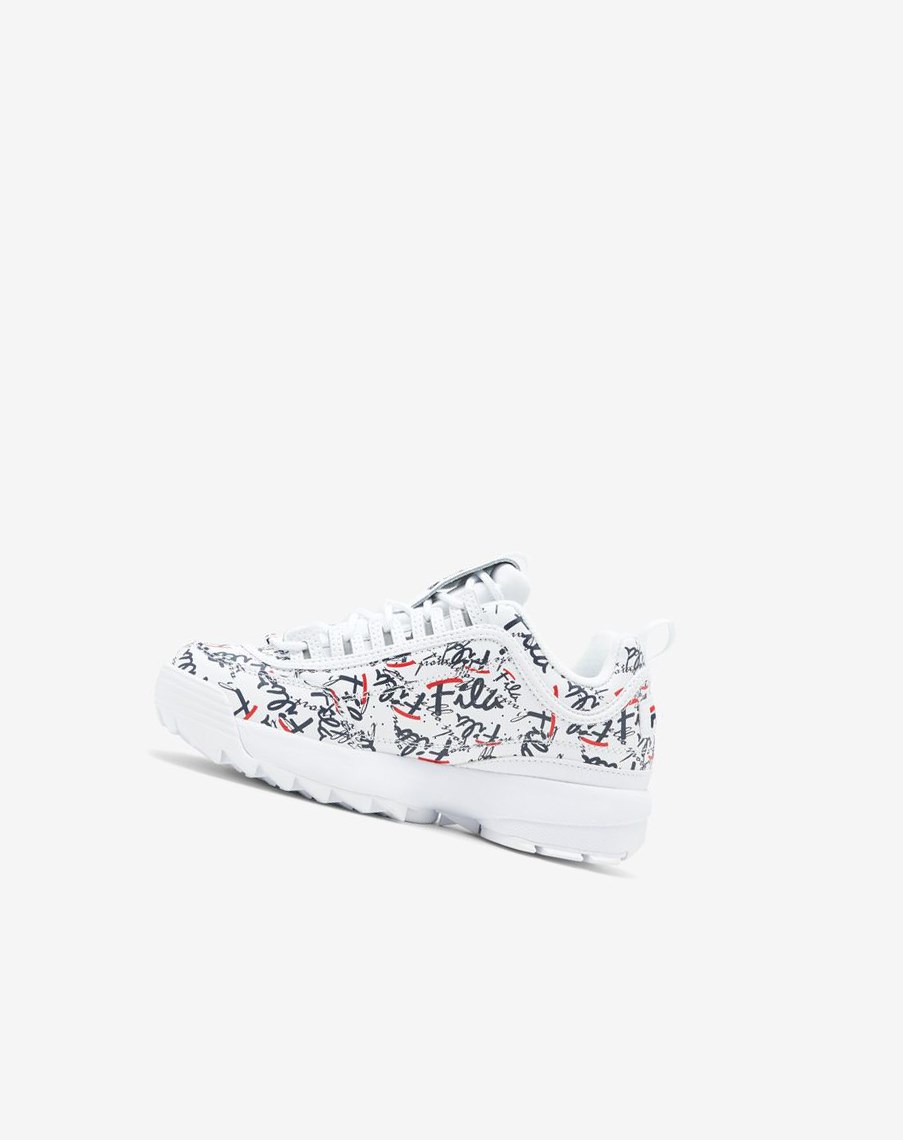 Fila Disruptor 2 Graffiti Sneakers Białe Granatowe Czerwone | XMTBY-6491