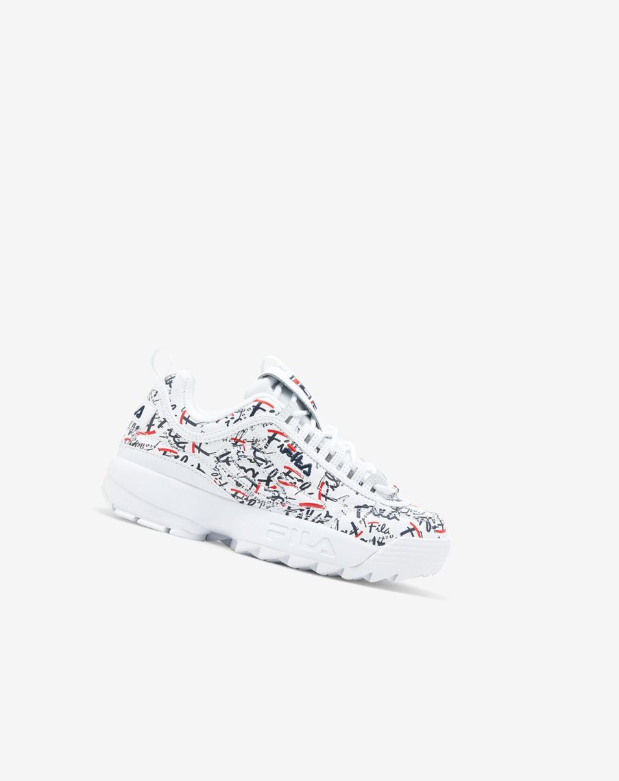 Fila Disruptor 2 Graffiti Sneakers Białe Granatowe Czerwone | XMTBY-6491