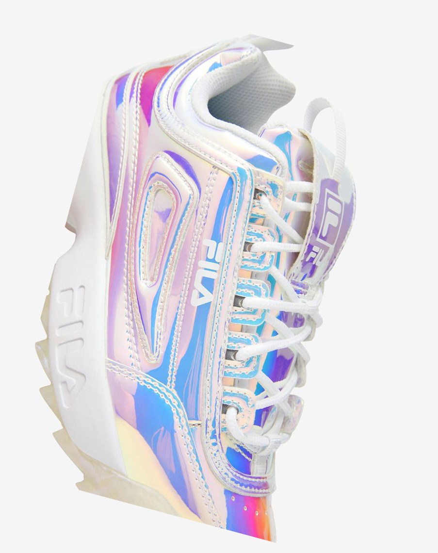 Fila Disruptor 2 Iridescent Sneakers Białe | QSTOL-4106