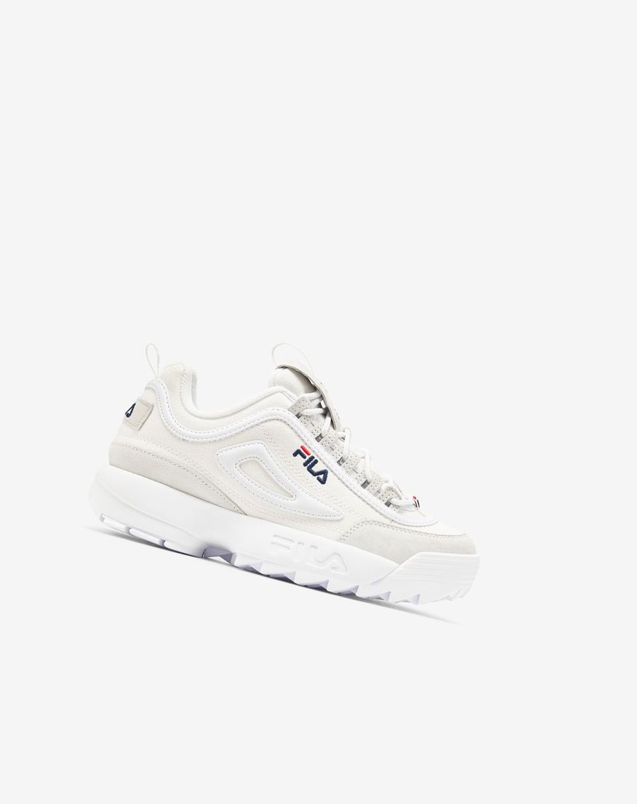 Fila Disruptor 2 Lab Premium Chunky Sneakers Białe Białe Granatowe | BAZYS-3210