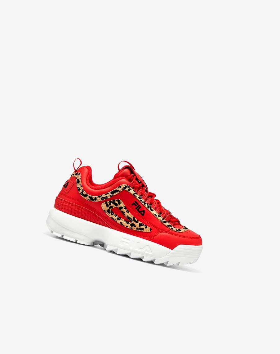 Fila Disruptor 2 Leopard Sneakers Czerwone Czarne Białe | CYBWA-2890