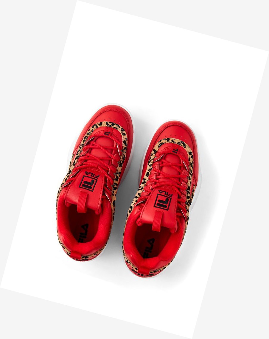 Fila Disruptor 2 Leopard Sneakers Czerwone Czarne Białe | KXBIR-6793