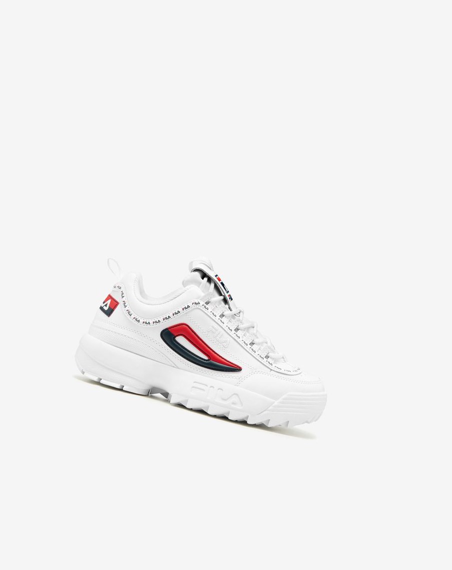 Fila Disruptor 2 Premium Repeat Chunky Sneakers Białe Granatowe Czerwone | MFVSO-6148