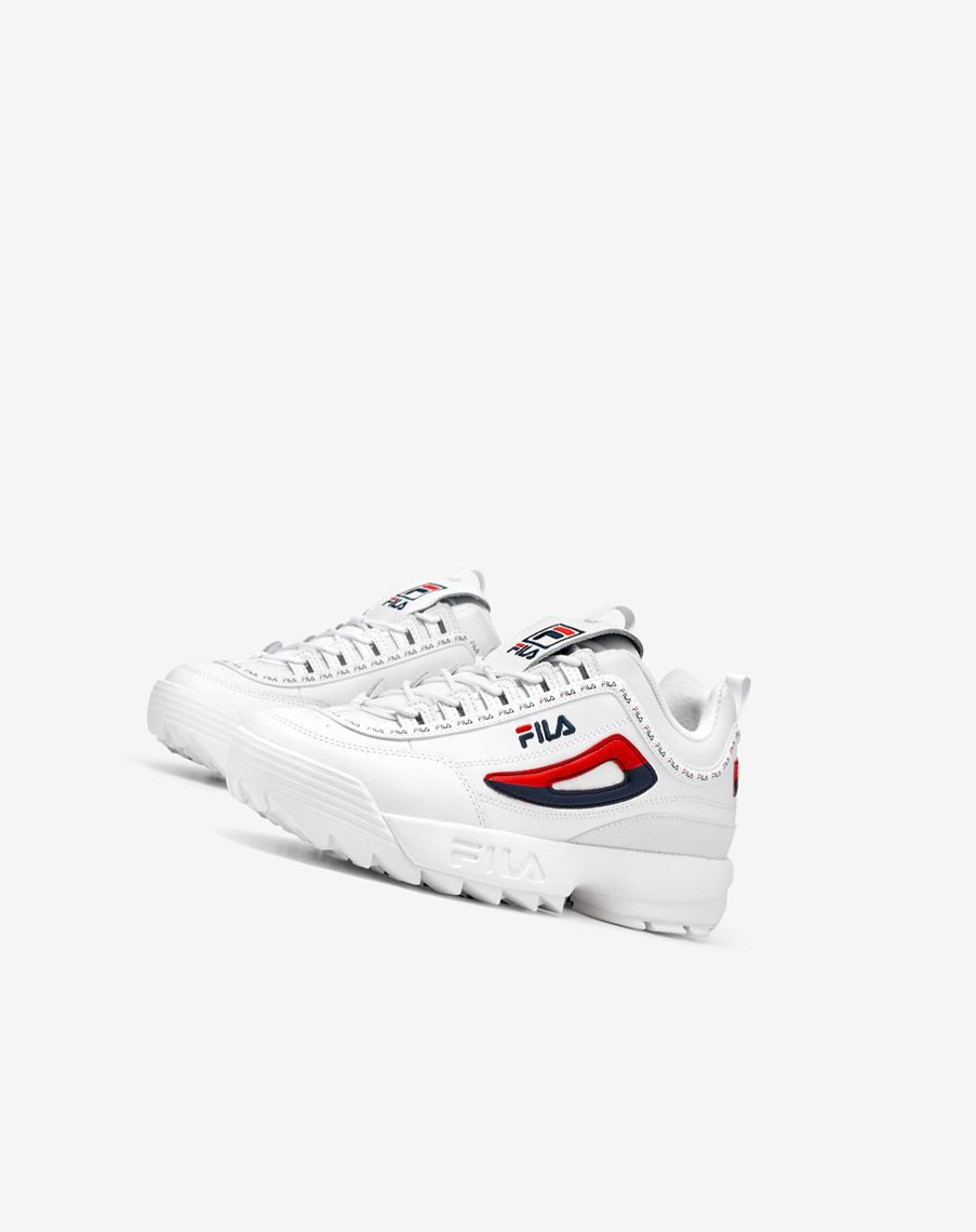 Fila Disruptor 2 Premium Repeat Sneakers Białe Granatowe Czerwone | PYAOT-6134