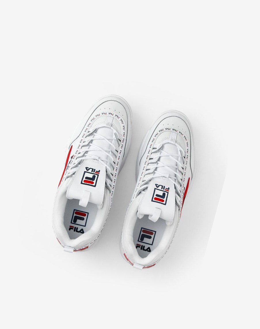 Fila Disruptor 2 Premium Repeat Sneakers Białe Granatowe Czerwone | PYAOT-6134