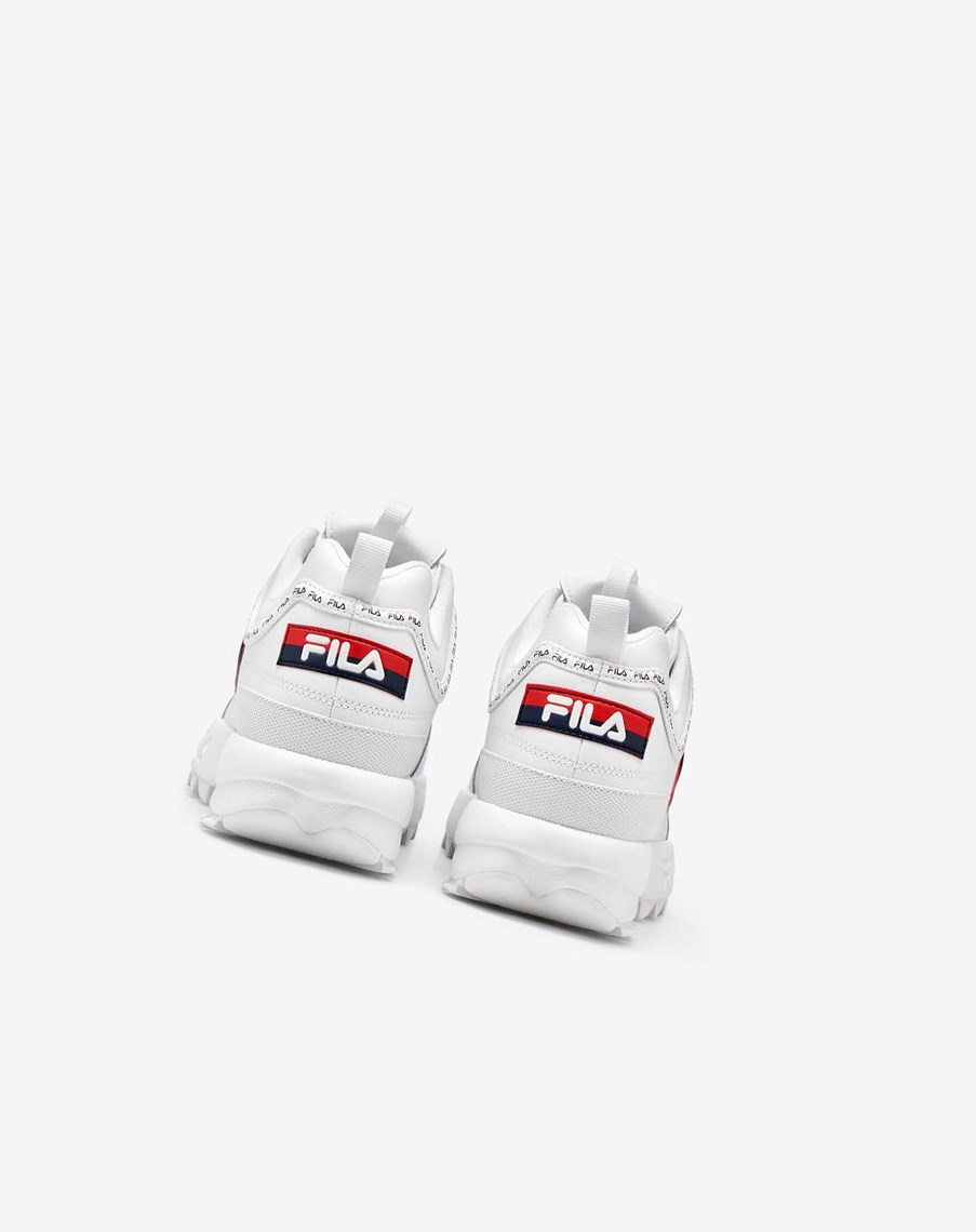 Fila Disruptor 2 Premium Repeat Sneakers Białe Granatowe Czerwone | PYAOT-6134