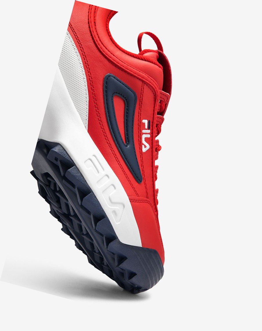 Fila Disruptor 2 Premium Sneakers Czerwone Białe Granatowe | BZITX-7485