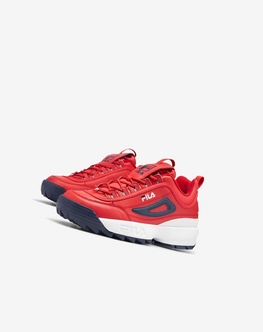 Fila Disruptor 2 Premium Sneakers Czerwone Białe Granatowe | BZITX-7485