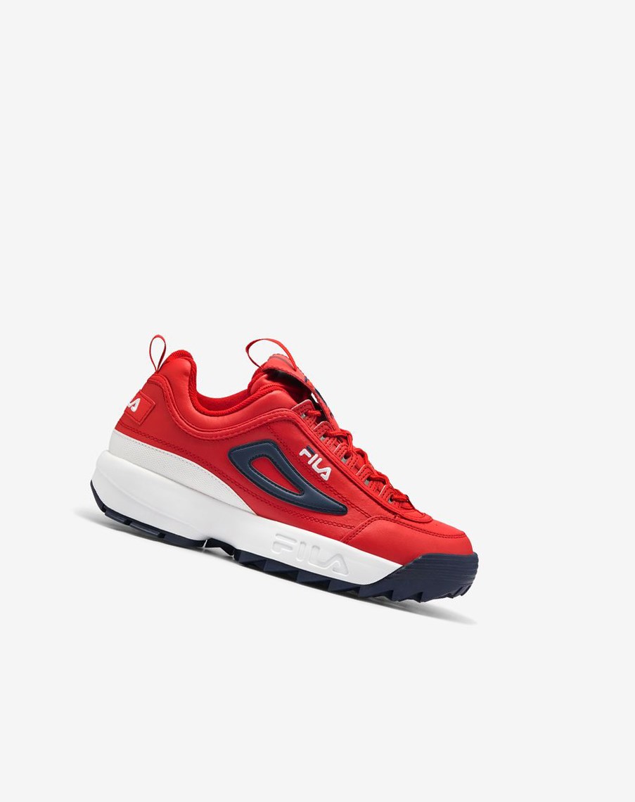 Fila Disruptor 2 Premium Sneakers Czerwone Białe Granatowe | BZITX-7485