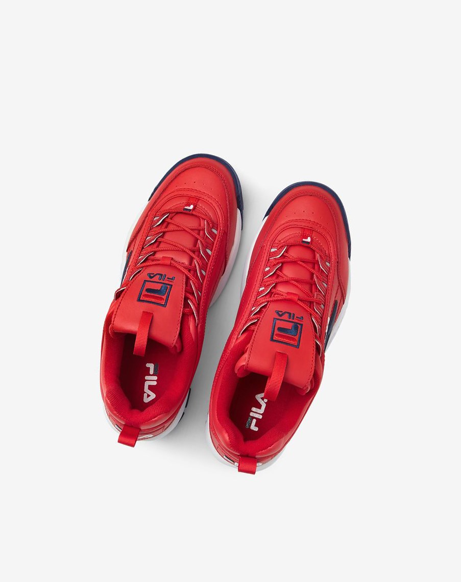 Fila Disruptor 2 Premium Sneakers Czerwone Białe Granatowe | NPUVI-5109