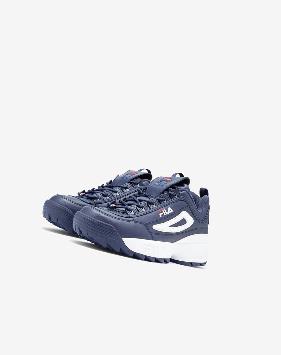 Fila Disruptor 2 Premium Sneakers Granatowe Czerwone Białe | FUEBA-2587