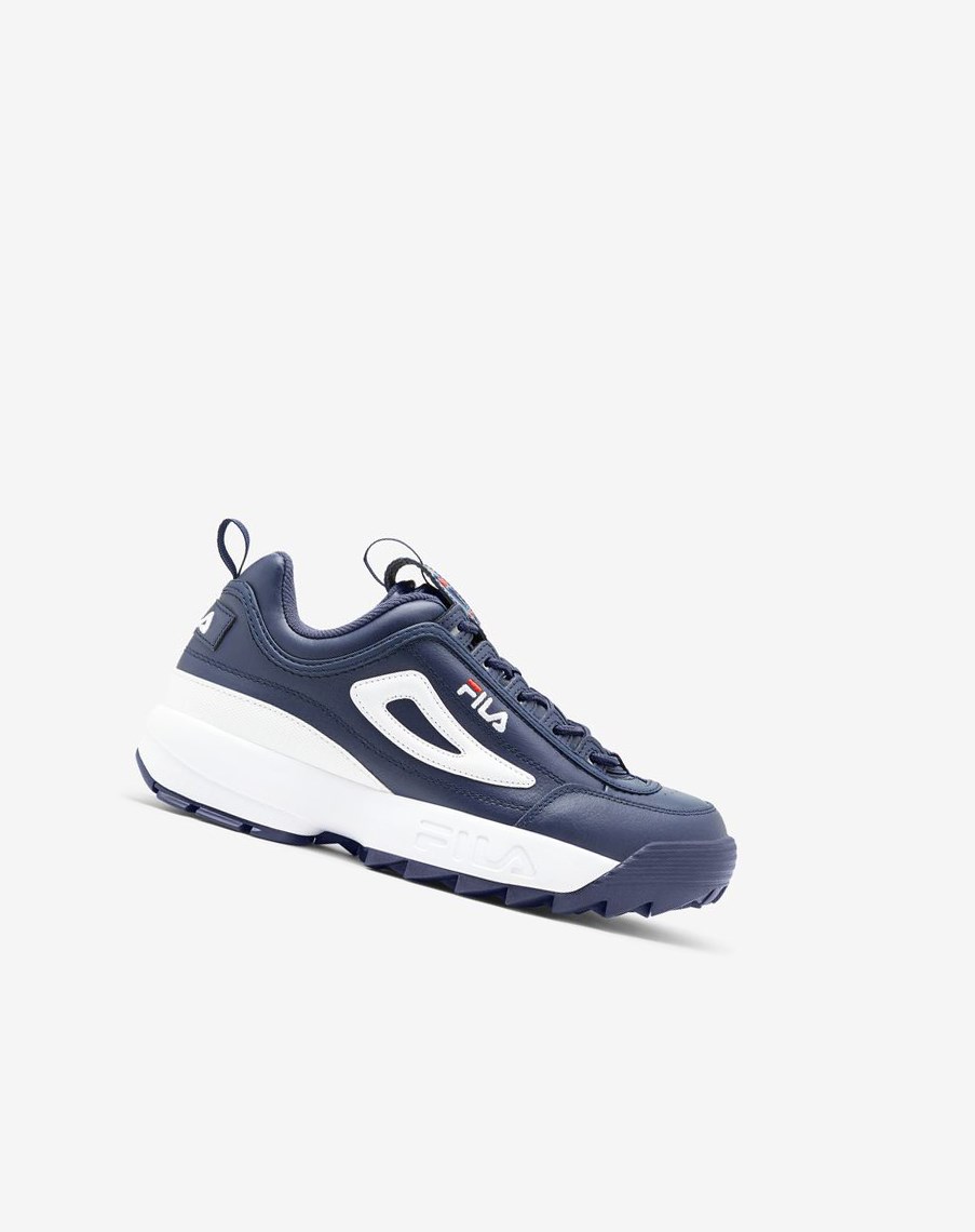 Fila Disruptor 2 Premium Sneakers Granatowe Czerwone Białe | FUEBA-2587