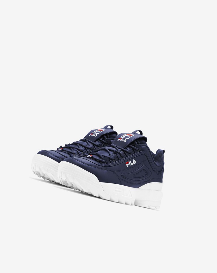 Fila Disruptor 2 Premium Sneakers Granatowe Białe Czerwone | WHPVO-0736