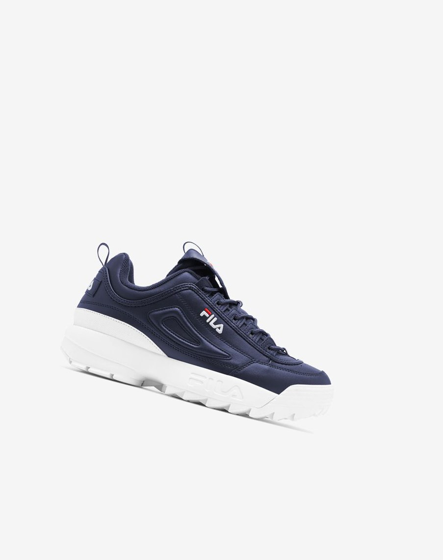 Fila Disruptor 2 Premium Sneakers Granatowe Białe Czerwone | WHPVO-0736