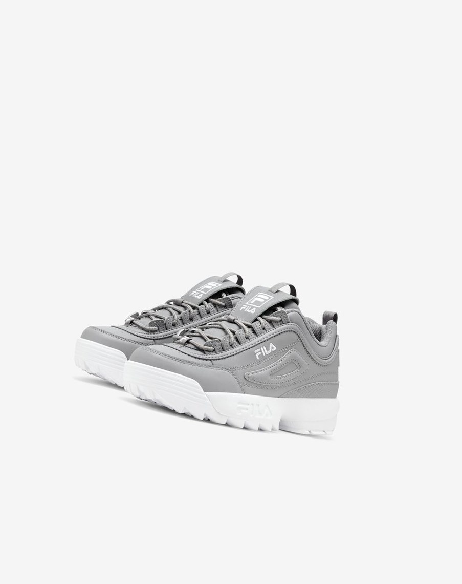 Fila Disruptor 2 Premium Sneakers Srebrne Białe Białe | PHTBE-6719