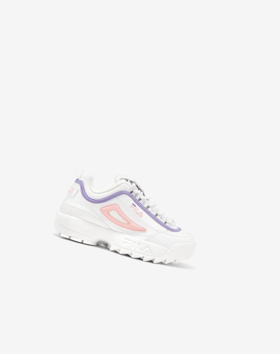 Fila Disruptor 2 Sneakers Białe Koralowe Fioletowe | WSKFA-2537