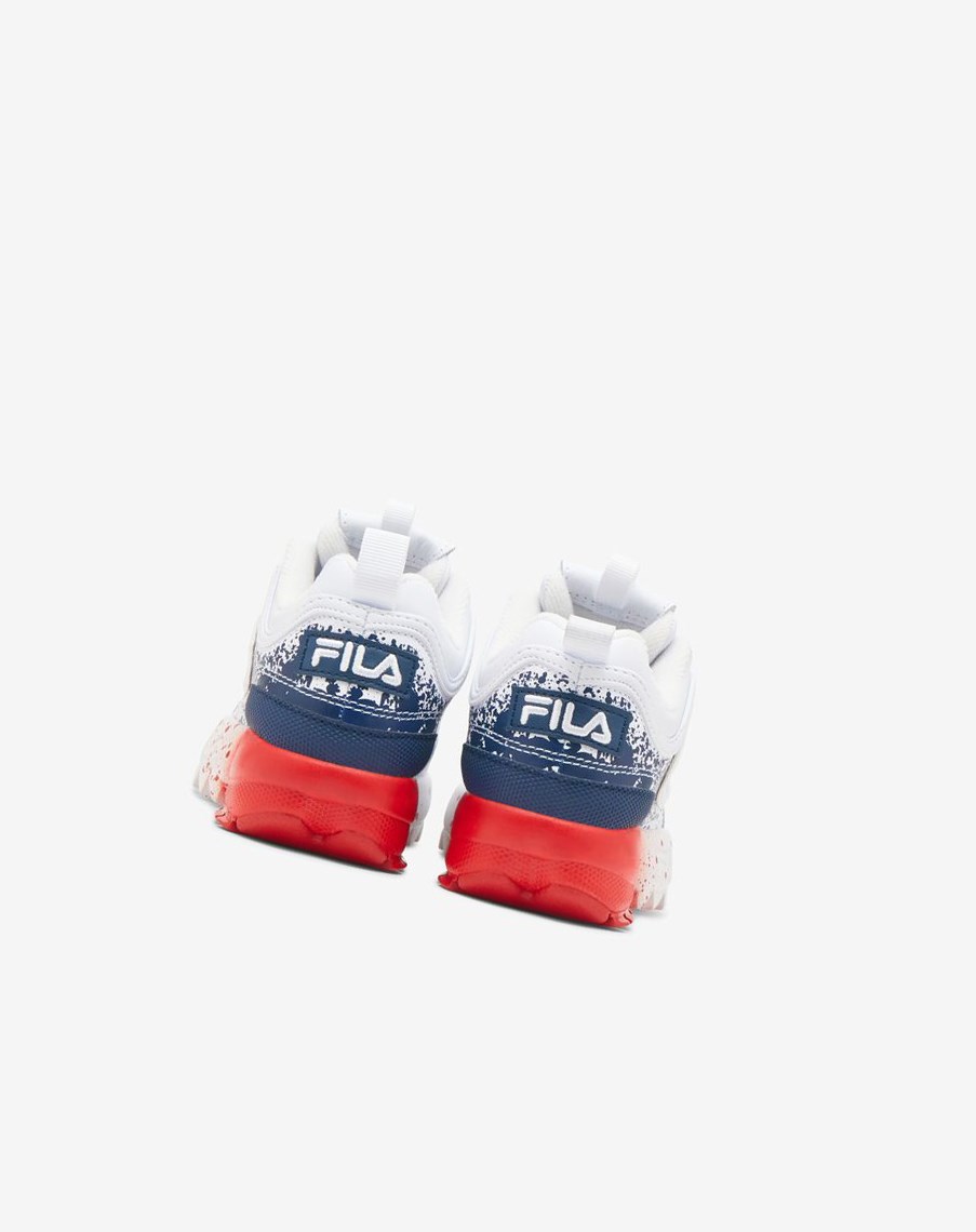 Fila Disruptor 2 Splatter Sneakers Białe Granatowe Czerwone | DLFQT-4972