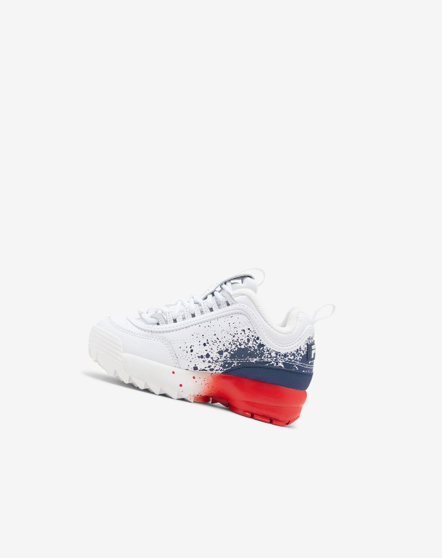 Fila Disruptor 2 Splatter Sneakers Białe Granatowe Czerwone | DLFQT-4972