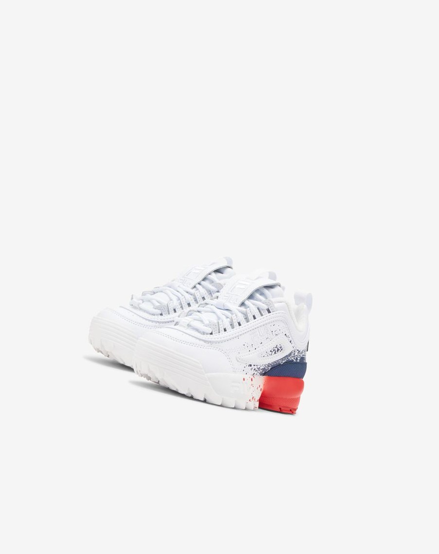 Fila Disruptor 2 Splatter Sneakers Białe Granatowe Czerwone | DLFQT-4972