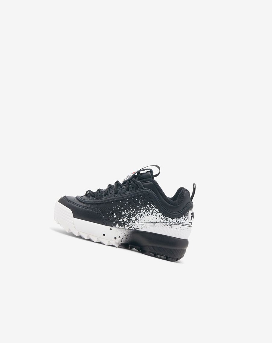 Fila Disruptor 2 Splatter Sneakers Czarne Czarne Białe | BNYUL-1637