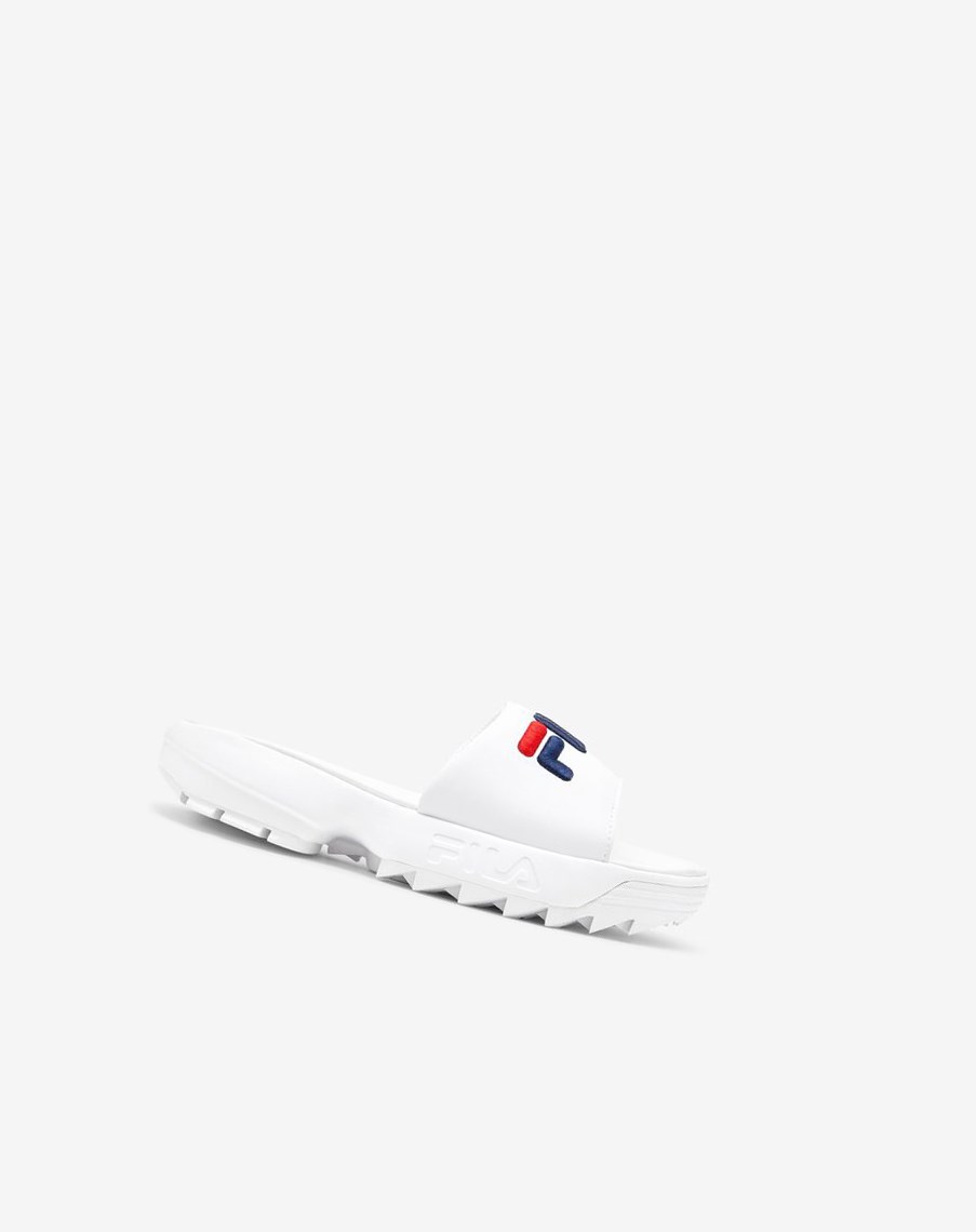 Fila Disruptor Bold Klapki Klapki Sandals Białe Granatowe Czerwone | NGIJO-7481