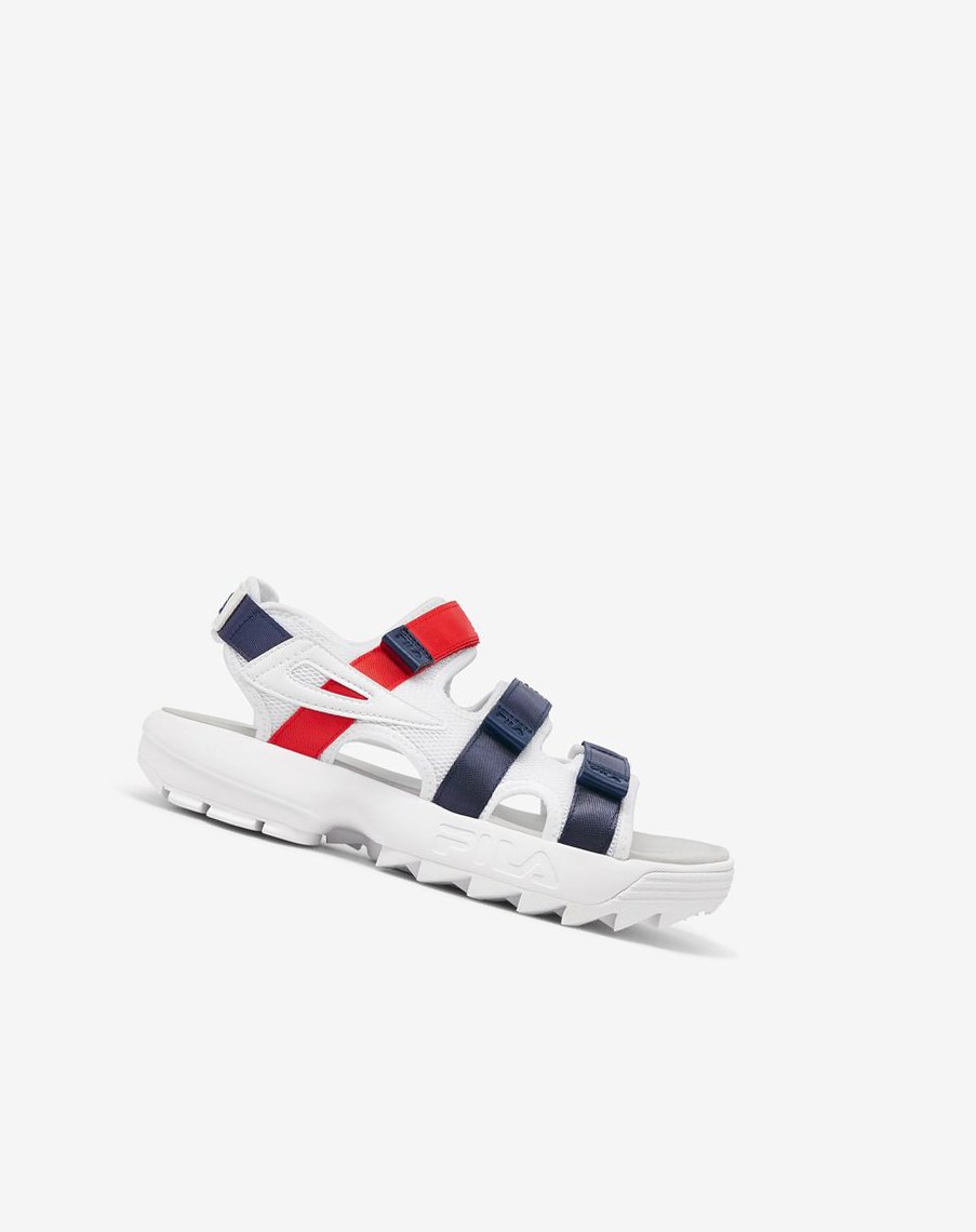 Fila Disruptor Sandal Klapki Sandals Białe Granatowe Czerwone | DKYNR-0598