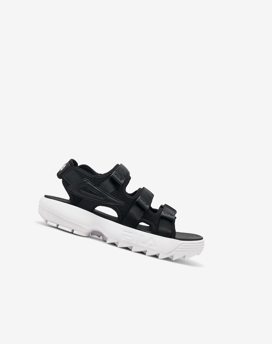 Fila Disruptor Sandal Klapki Sandals Czarne Czarne Białe | WGXDF-1549