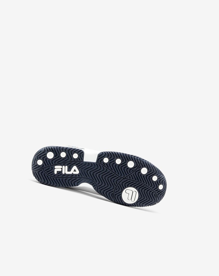 Fila Double Bounce Tenisa Shoes Białe Granatowe Białe | DETJQ-2186