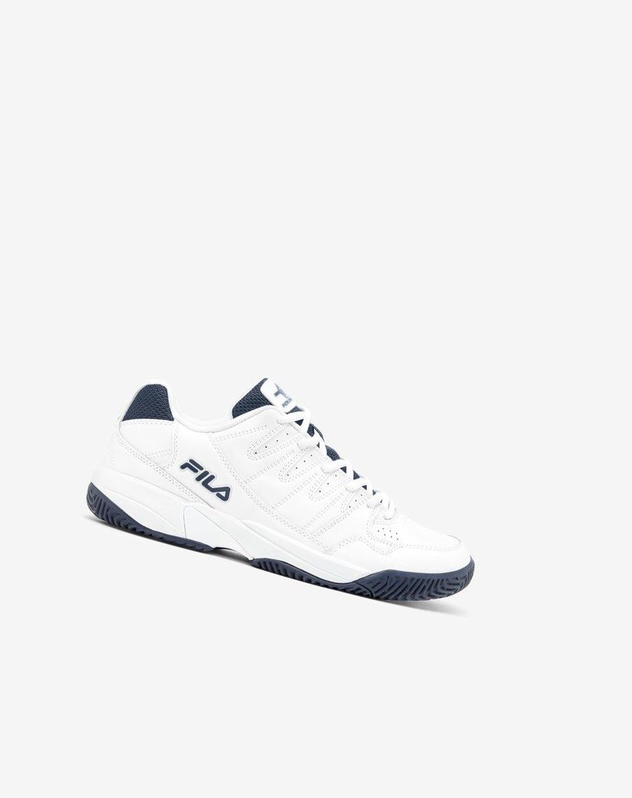 Fila Double Bounce Tenisa Shoes Białe Granatowe Białe | DETJQ-2186