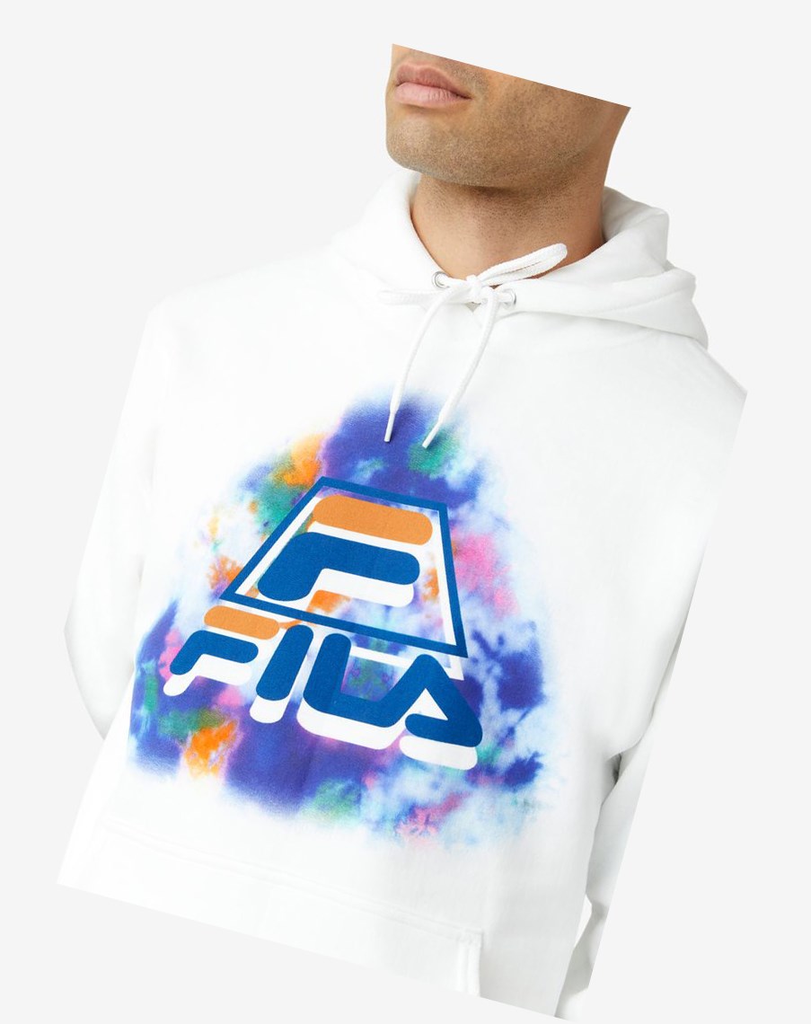 Fila Dracen Tie Dye Hoodie Białe | UGYPQ-3908