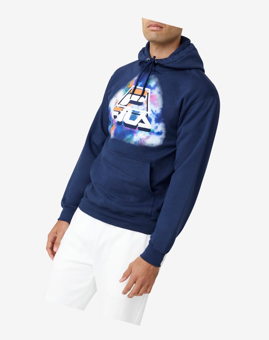 Fila Dracen Tie Dye Hoodie Niebieskie | FSAKG-2406