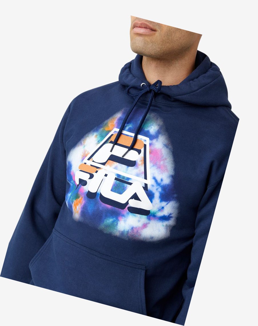 Fila Dracen Tie Dye Hoodie Niebieskie | FSAKG-2406